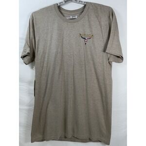 NWT Men's Cody James Western Country Steer Skull Patriotic T-Shirt‎ Tan Large